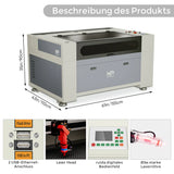 Monport 100W CO2 Eingebaut Wasserkühlsystem Laser Graviermaschine & Cutter mit (1000 x 600mm) Gravurfläche