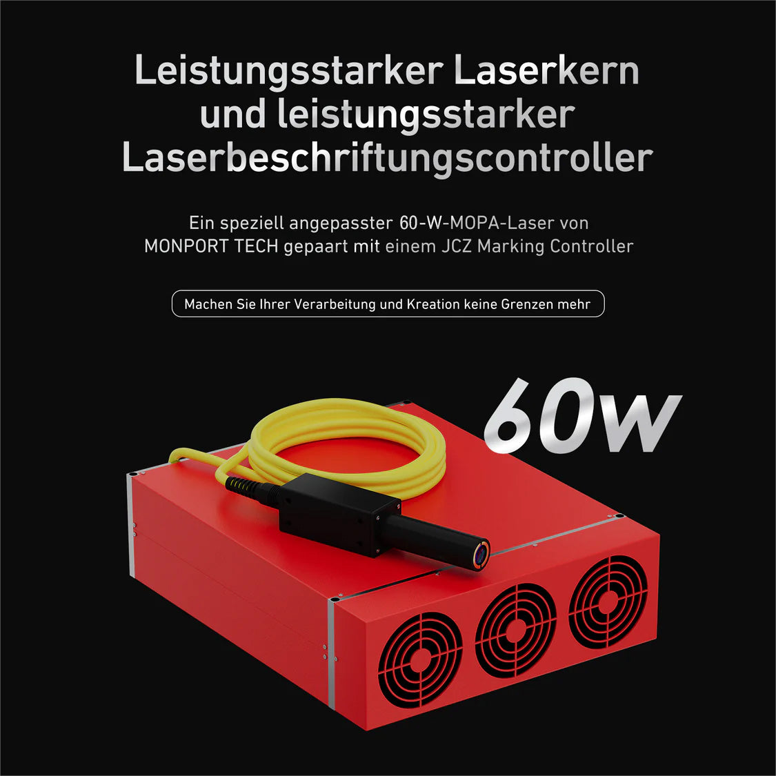 Monport GA Verbesserte 60W Integrierte MOPA Faserlasergravierer & Markiermaschinen mit Autofokus