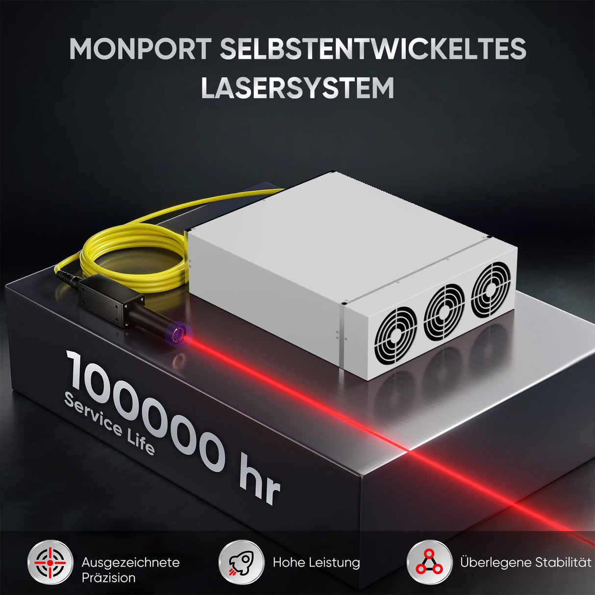 Monport 60W (175 x 175 mm) GPro MOPA Faserlaser Gravier & Markiermaschine mit manuellem Fokus - MonPortlaser.de