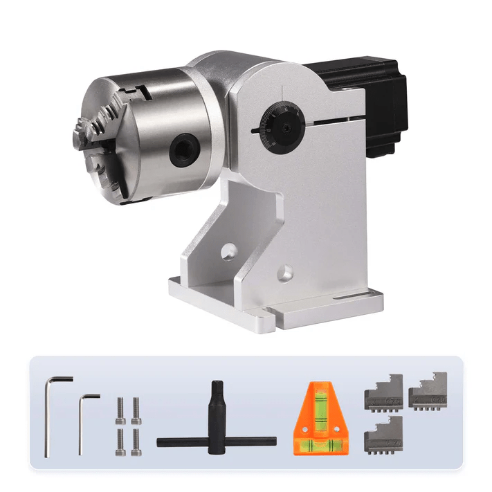 Monport 80MM Drei - Backen - Rotationsachse mit Skalenanzeige (nur für Fasergravurgeräte) - MonPortlaser.de