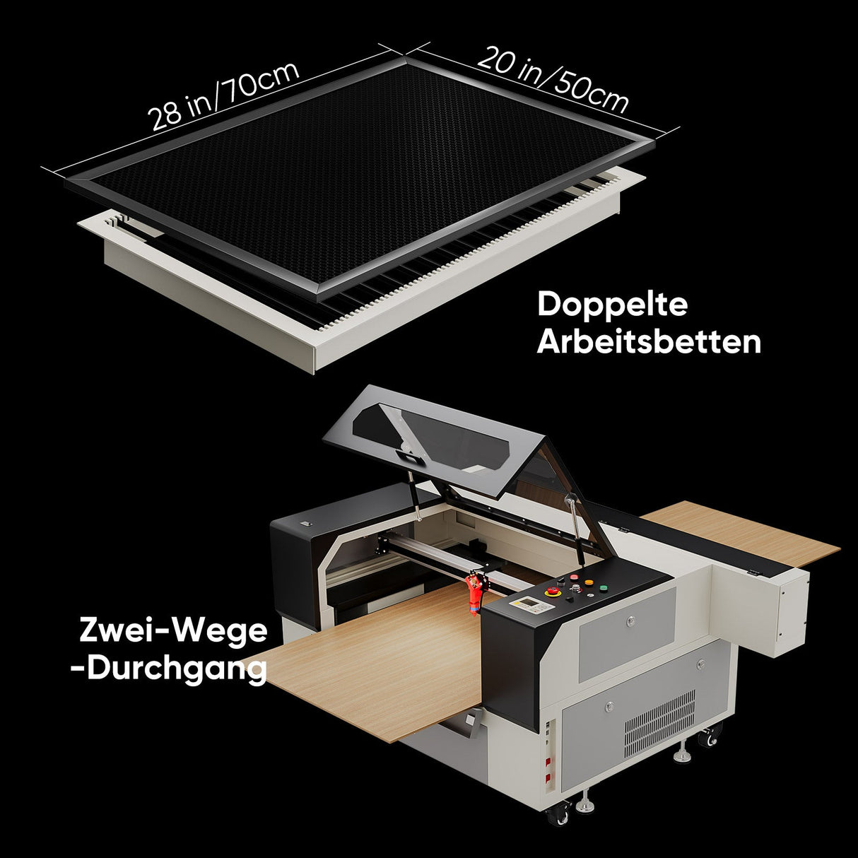 Monport 80W CO2 Laser Graviermaschine & Cutter (500x700mm) mit Autofokus - MonPortlaser.de