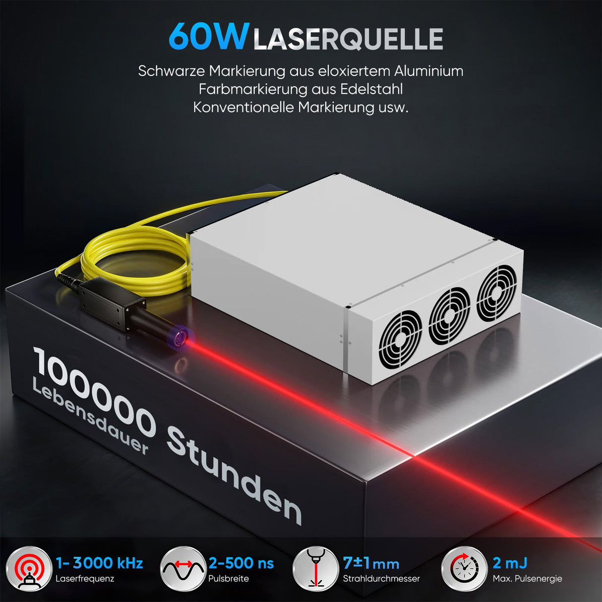 Monport GA Verbesserte 60W Integrierte MOPA Faserlasergravierer & Markiermaschinen mit Autofokus - MonPortlaser.de