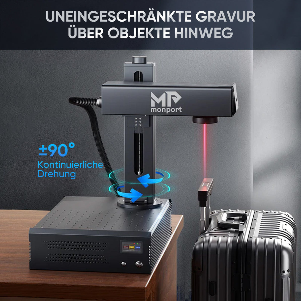 Monport GA Verbesserte 60W Integrierte MOPA Faserlasergravierer & Markiermaschinen mit Autofokus - MonPortlaser.de